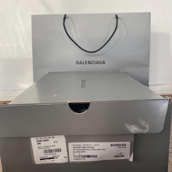 Men Size 8 Balenciaga Triple S White Black Red New With Tag,Box And Shopping Bag main image 5